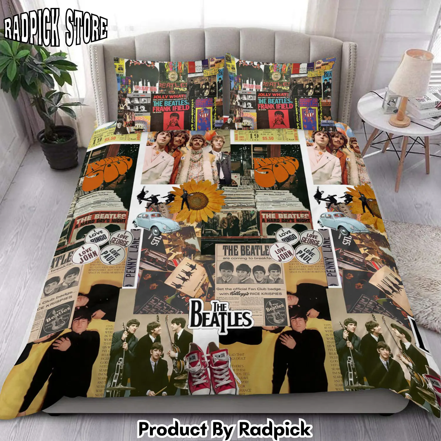 Radpick the beatles s2 all over printed bedding set s220203 rp3271382